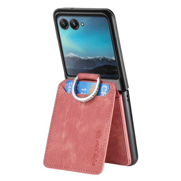 For Motorola Moto Razr 40 Ultra Retro Leather Ring Vertical Flip Wallet Phone Case