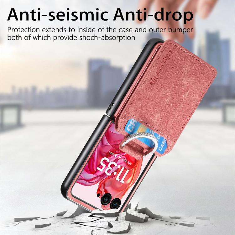 For Motorola Moto Razr 50 Ultra Retro Leather Ring Vertical Flip Wallet Phone Case