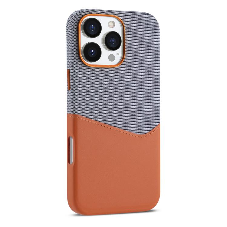 For iPhone 16 Pro Max Kalebol Cloth Textue Stitching Card Slot Magnetic Phone Case