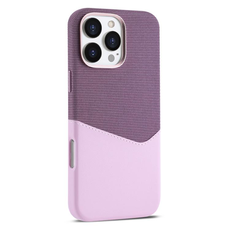 For iPhone 16 Pro Kalebol Cloth Textue Stitching Card Slot Magnetic Phone Case