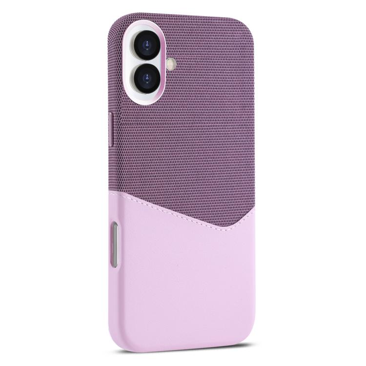 For iPhone 16 Kalebol Cloth Textue Stitching Card Slot Magnetic Phone Case