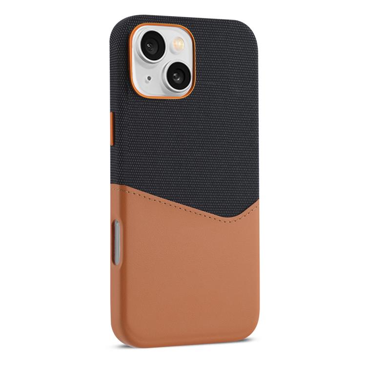For iPhone 15 Plus Kalebol Cloth Textue Stitching Card Slot Magnetic Phone Case