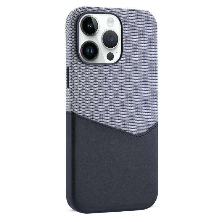 For iPhone 14 Pro Kalebol Cloth Textue Stitching Card Slot Magnetic Phone Case