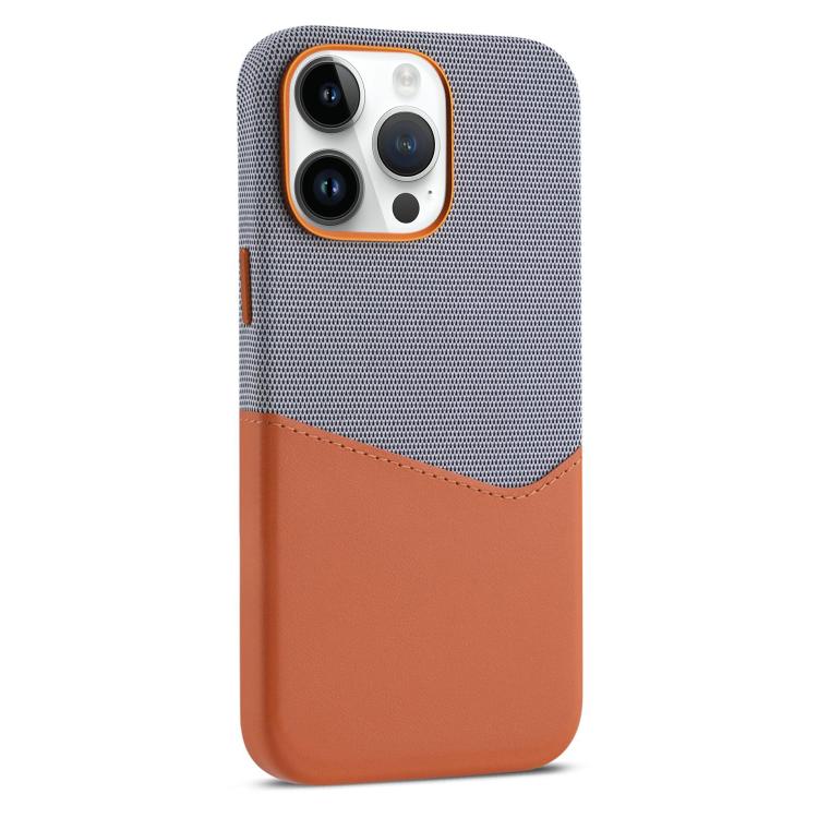 For iPhone 14 Pro Kalebol Cloth Textue Stitching Card Slot Magnetic Phone Case