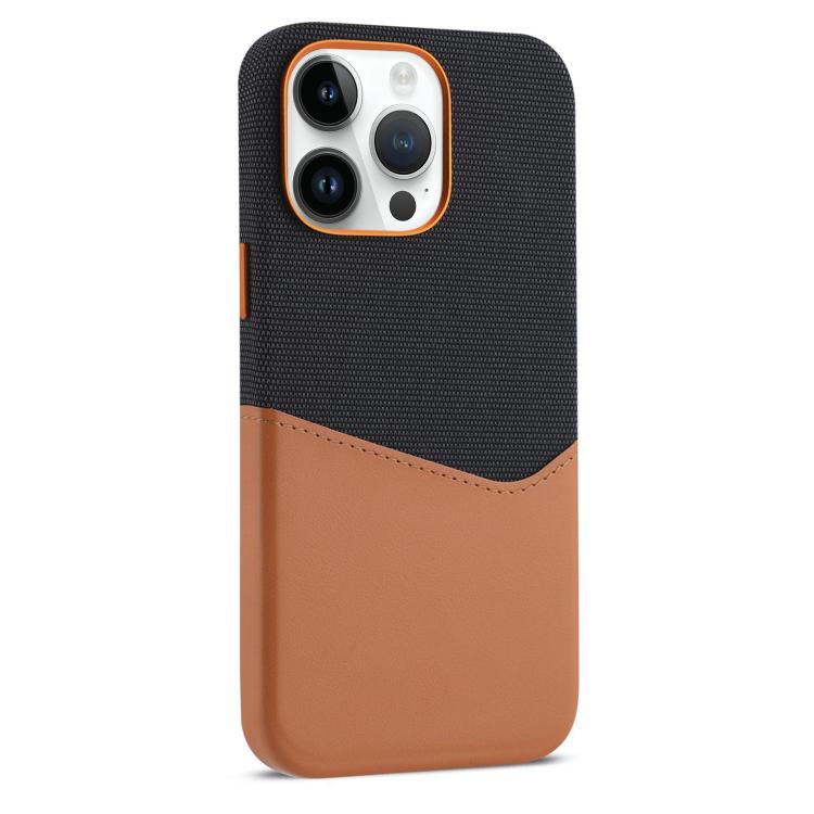 For iPhone 14 Pro Max Kalebol Cloth Textue Stitching Card Slot Magnetic Phone Case