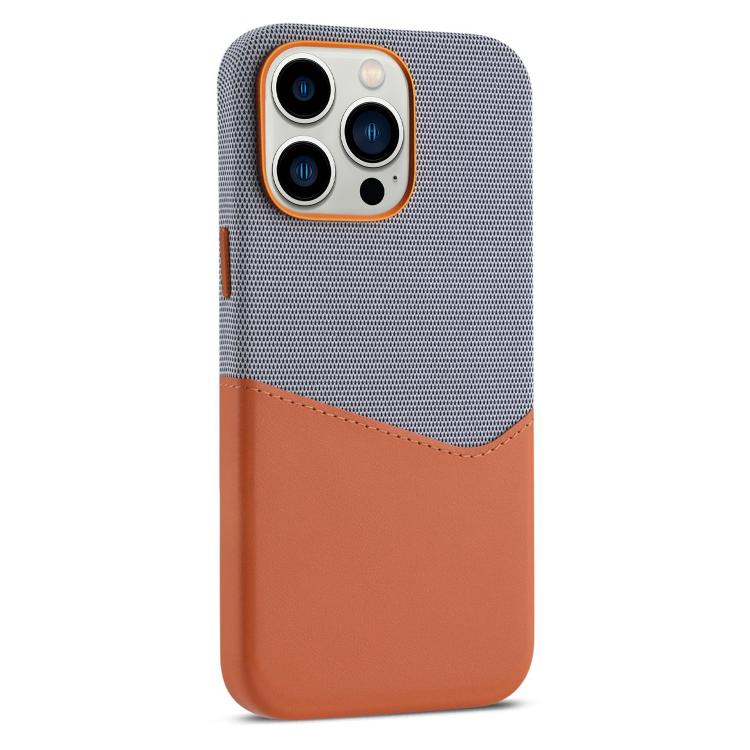 For iPhone 13 Pro Max Kalebol Cloth Textue Stitching Card Slot Magnetic Phone Case