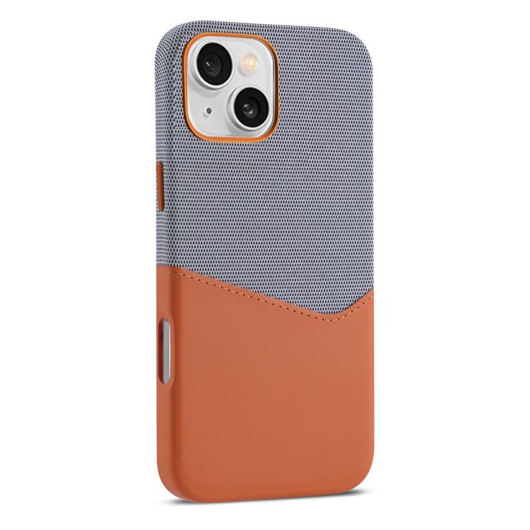 For iPhone 12 Kalebol Cloth Textue Stitching Card Slot Magnetic Phone Case