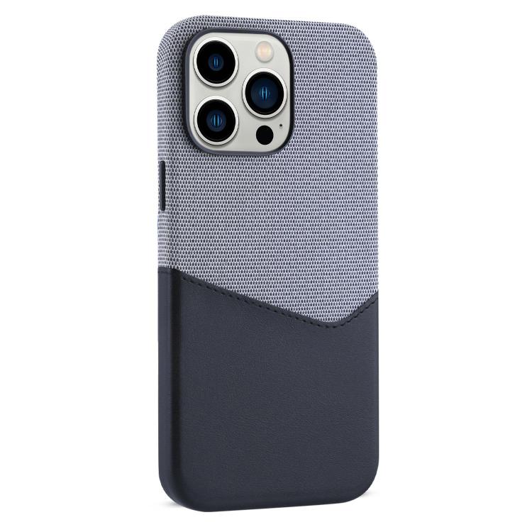 For iPhone 12 Pro Max Kalebol Cloth Textue Stitching Card Slot Magnetic Phone Case