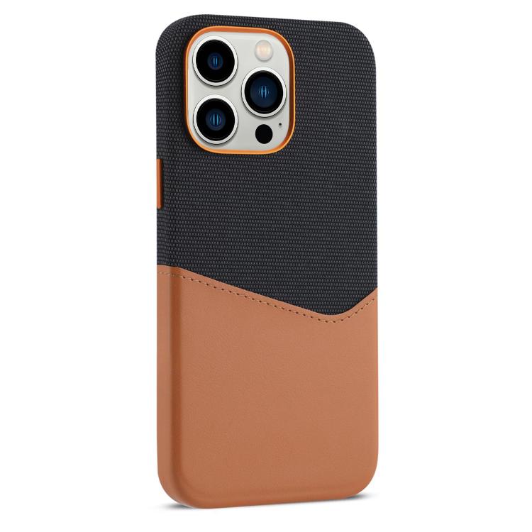 For iPhone 12 Pro Kalebol Cloth Textue Stitching Card Slot Magnetic Phone Case