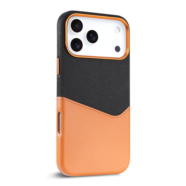 For iPhone 17 Pro Kalebol Cloth Textue Stitching Card Slot Magnetic Phone Case