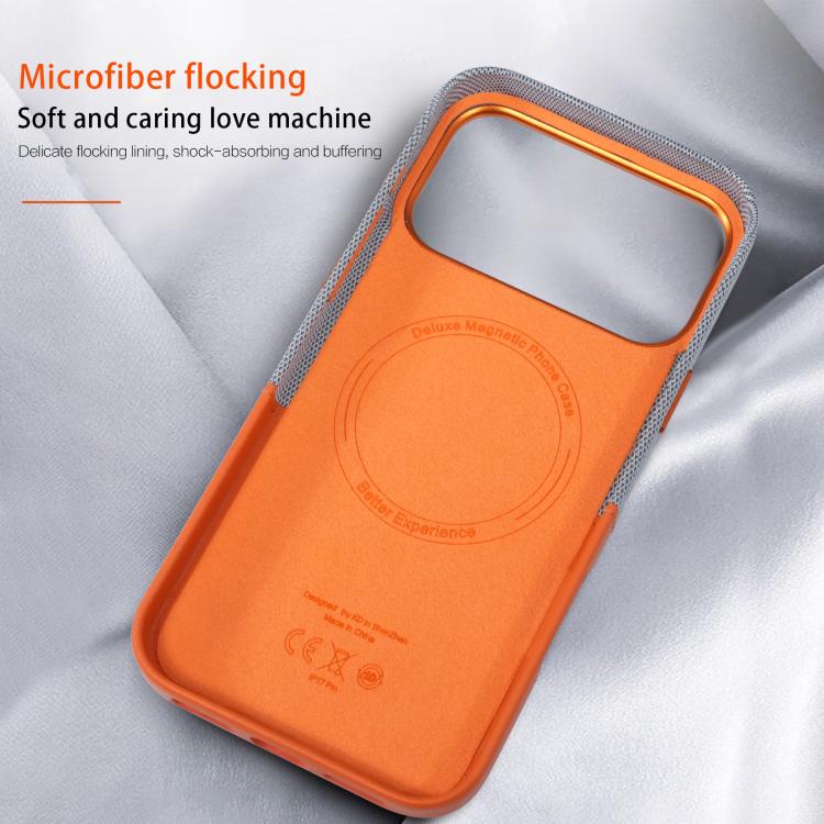For iPhone 15 Plus Kalebol Cloth Textue Stitching Card Slot Magnetic Phone Case