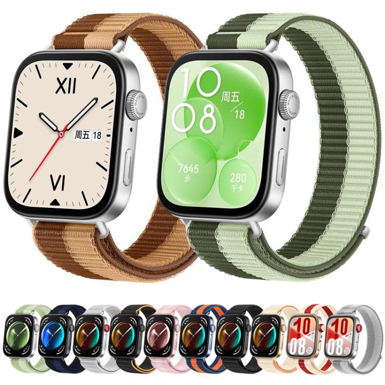 For Huawei Watch Fit 5 / Fit 5 Pro / Fit 4 Nylon Loop Hook and Loop Fastener Watch Band