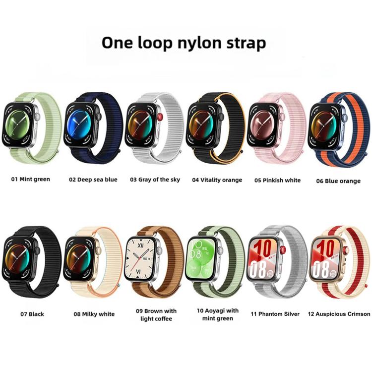 For Huawei Watch Fit 5 / Fit 5 Pro / Fit 4 Nylon Loop Hook and Loop Fastener Watch Band