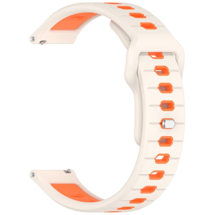 22mm Two Color Reverse Buckle Striped Silicone Watch Band