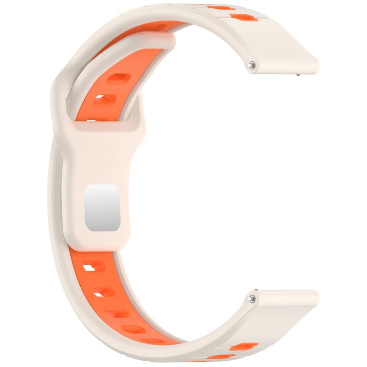 22mm Two Color Reverse Buckle Striped Silicone Watch Band