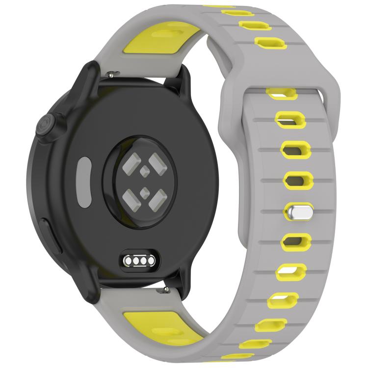 22mm Two Color Reverse Buckle Striped Silicone Watch Band