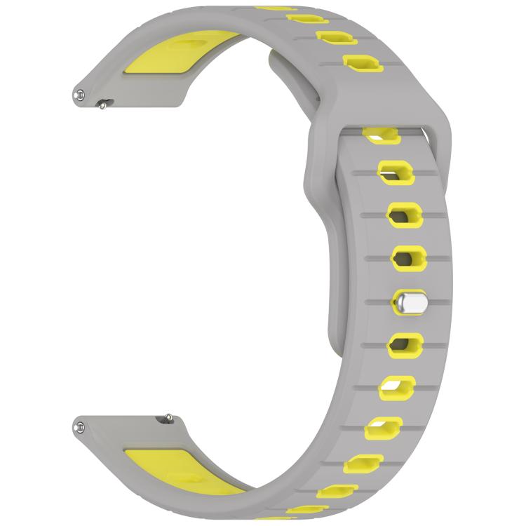 22mm Two Color Reverse Buckle Striped Silicone Watch Band