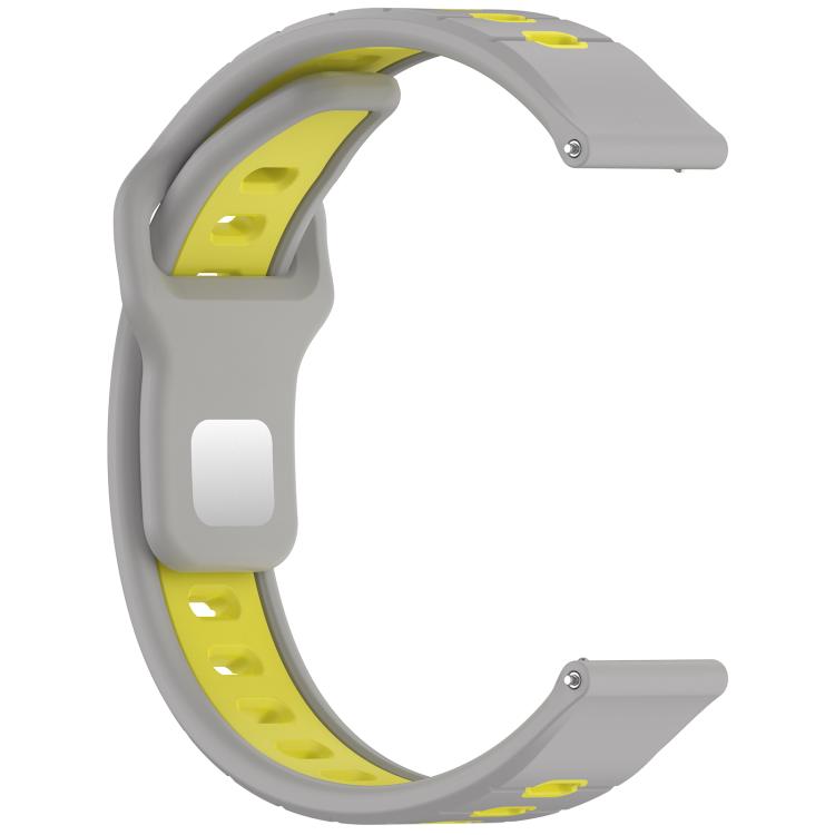 22mm Two Color Reverse Buckle Striped Silicone Watch Band