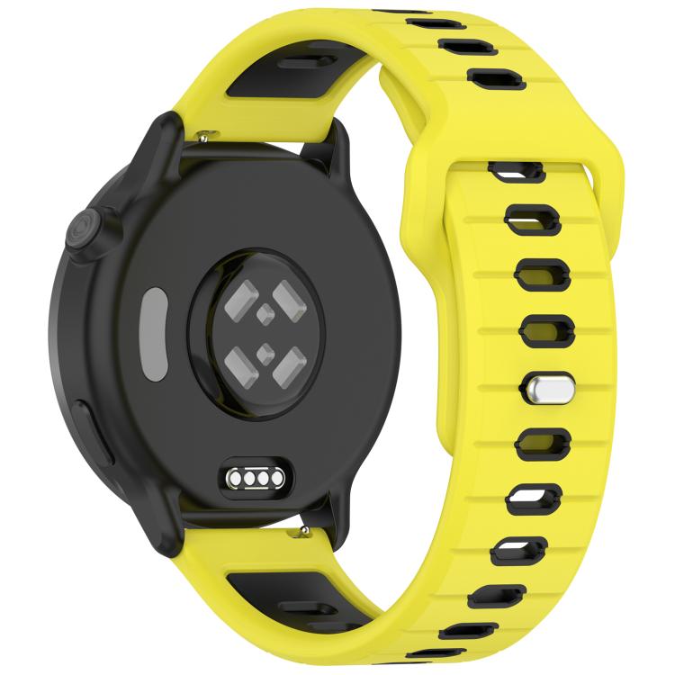 22mm Two Color Reverse Buckle Striped Silicone Watch Band