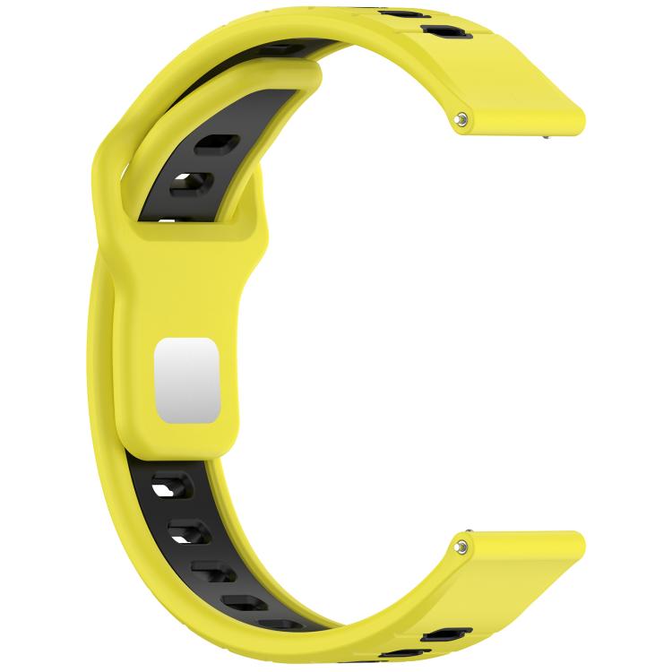 22mm Two Color Reverse Buckle Striped Silicone Watch Band