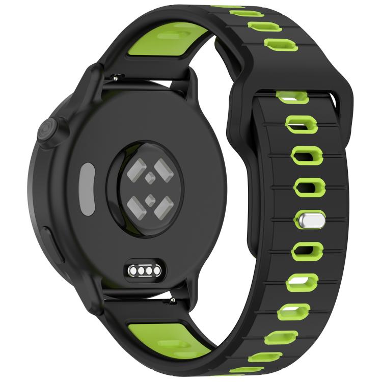 22mm Two Color Reverse Buckle Striped Silicone Watch Band