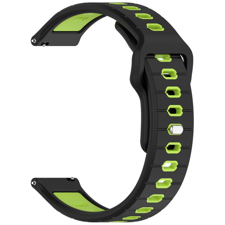 22mm Two Color Reverse Buckle Striped Silicone Watch Band