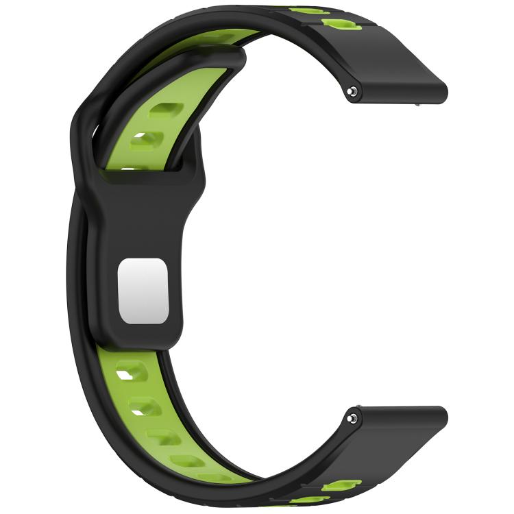22mm Two Color Reverse Buckle Striped Silicone Watch Band