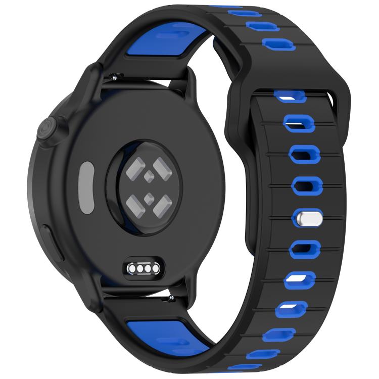 22mm Two Color Reverse Buckle Striped Silicone Watch Band