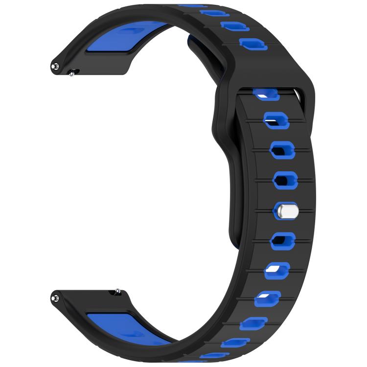 22mm Two Color Reverse Buckle Striped Silicone Watch Band