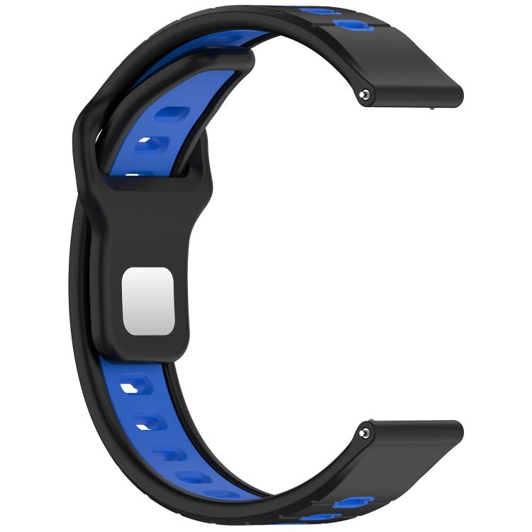 22mm Two Color Reverse Buckle Striped Silicone Watch Band