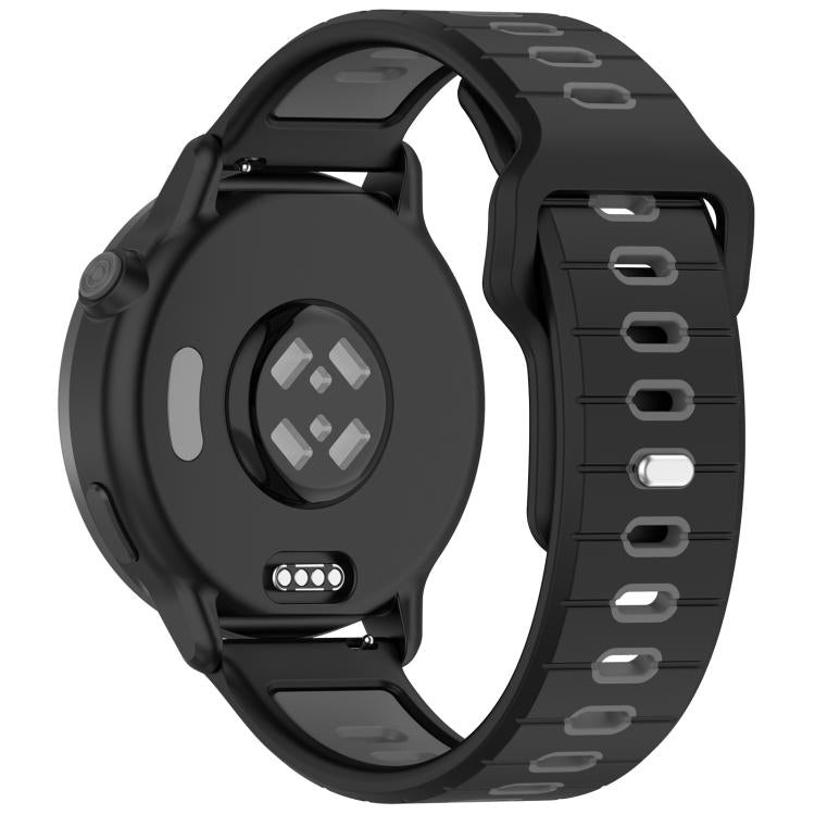22mm Two Color Reverse Buckle Striped Silicone Watch Band