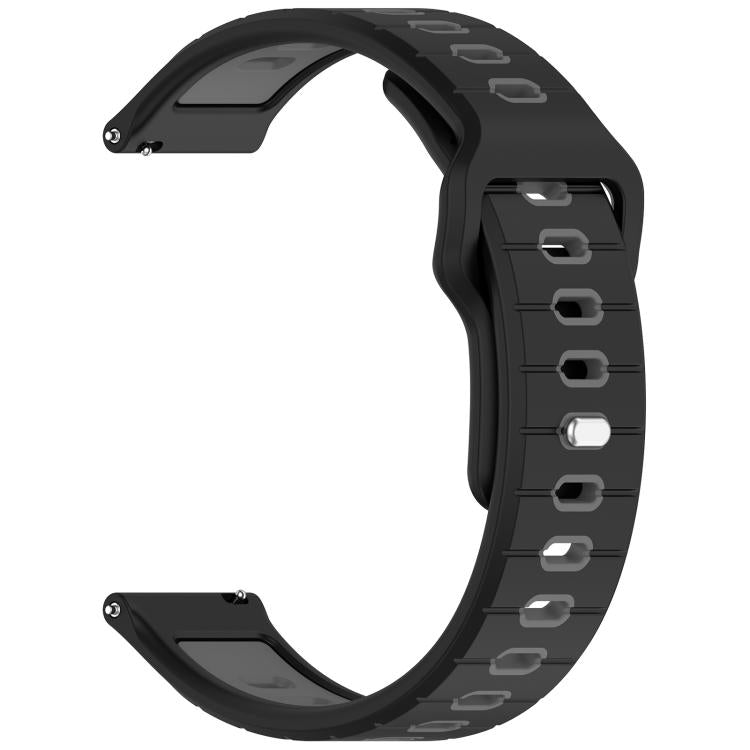 22mm Two Color Reverse Buckle Striped Silicone Watch Band