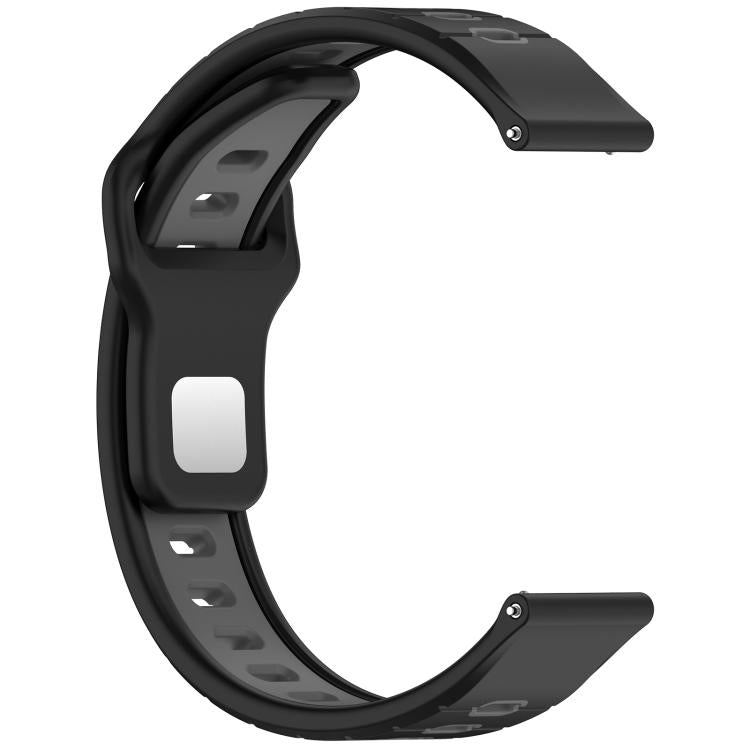 22mm Two Color Reverse Buckle Striped Silicone Watch Band