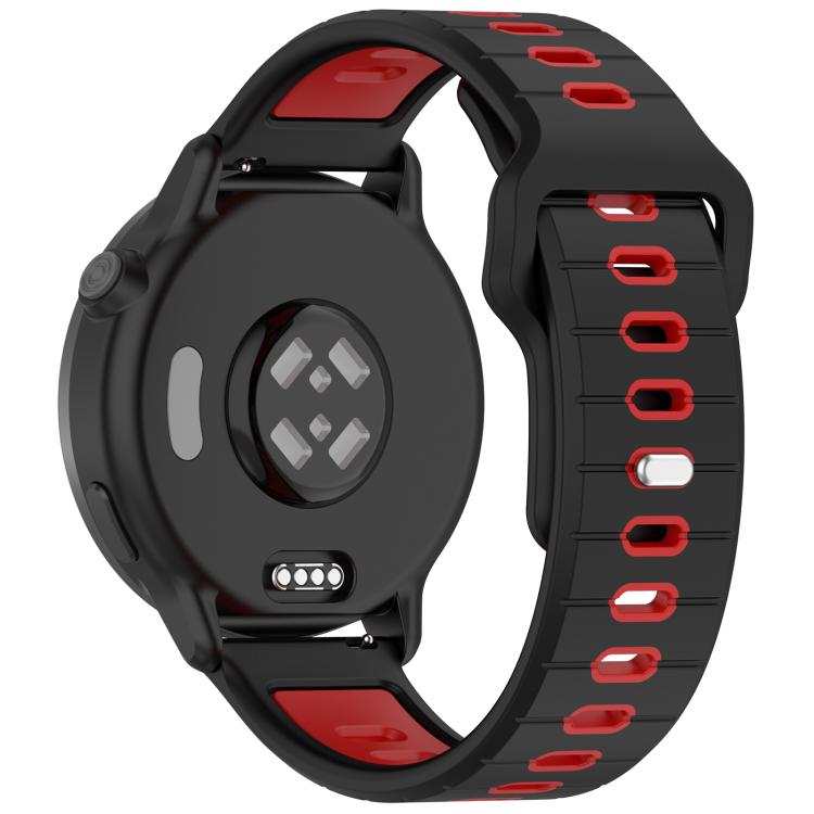 22mm Two Color Reverse Buckle Striped Silicone Watch Band