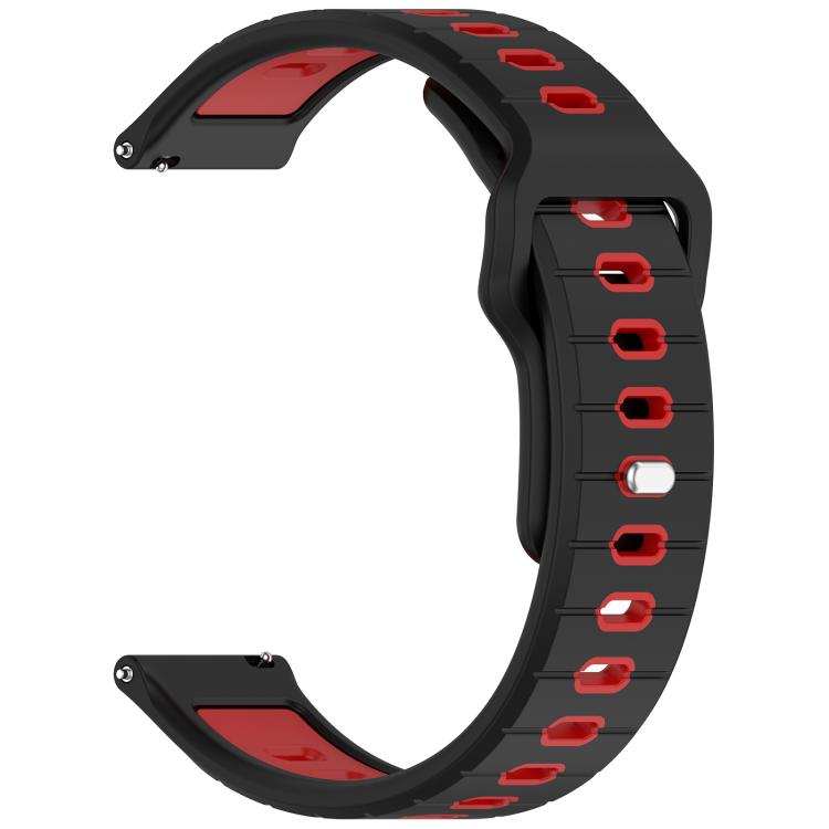 22mm Two Color Reverse Buckle Striped Silicone Watch Band
