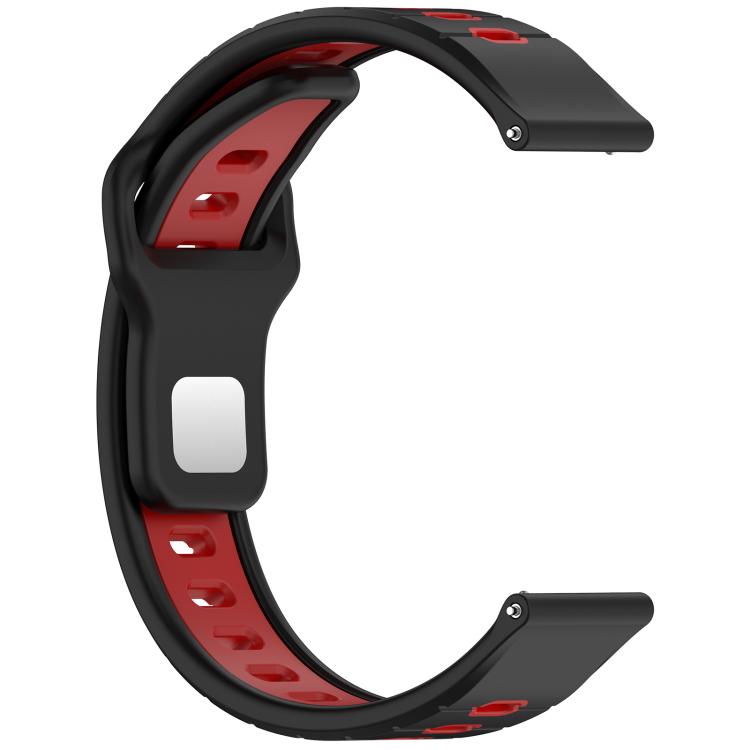 22mm Two Color Reverse Buckle Striped Silicone Watch Band