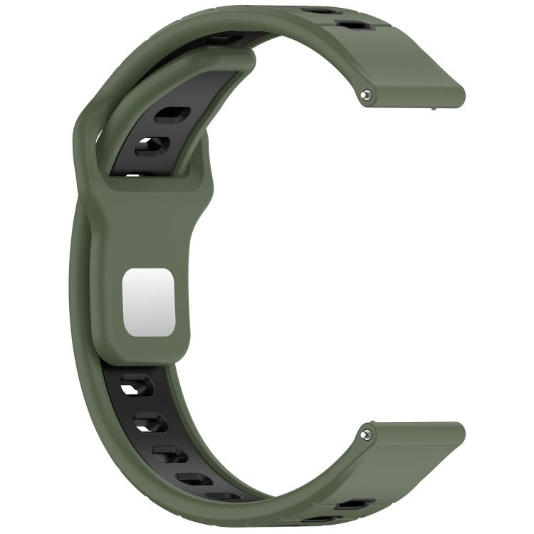 22mm Two Color Reverse Buckle Striped Silicone Watch Band