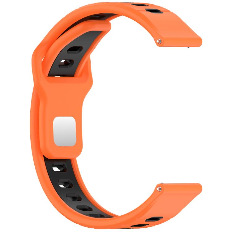 22mm Two Color Reverse Buckle Striped Silicone Watch Band