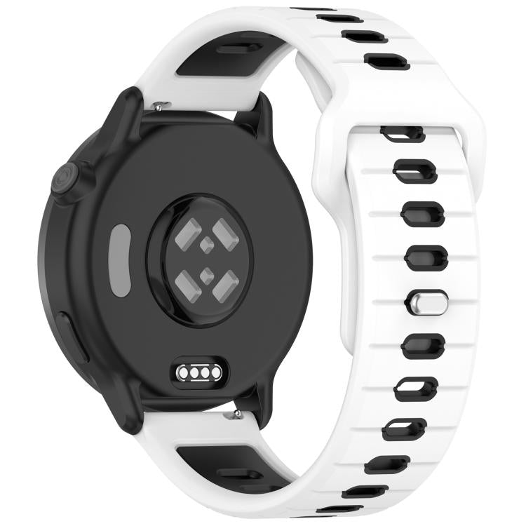 22mm Two Color Reverse Buckle Striped Silicone Watch Band