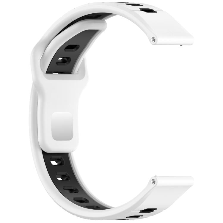 22mm Two Color Reverse Buckle Striped Silicone Watch Band