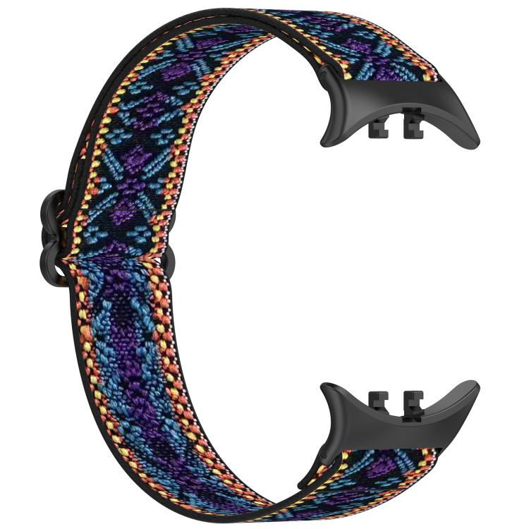 For vivo Watch 5 / iQOO Watch 5 Ethnic Style Elastic Nylon Braided Watch Band