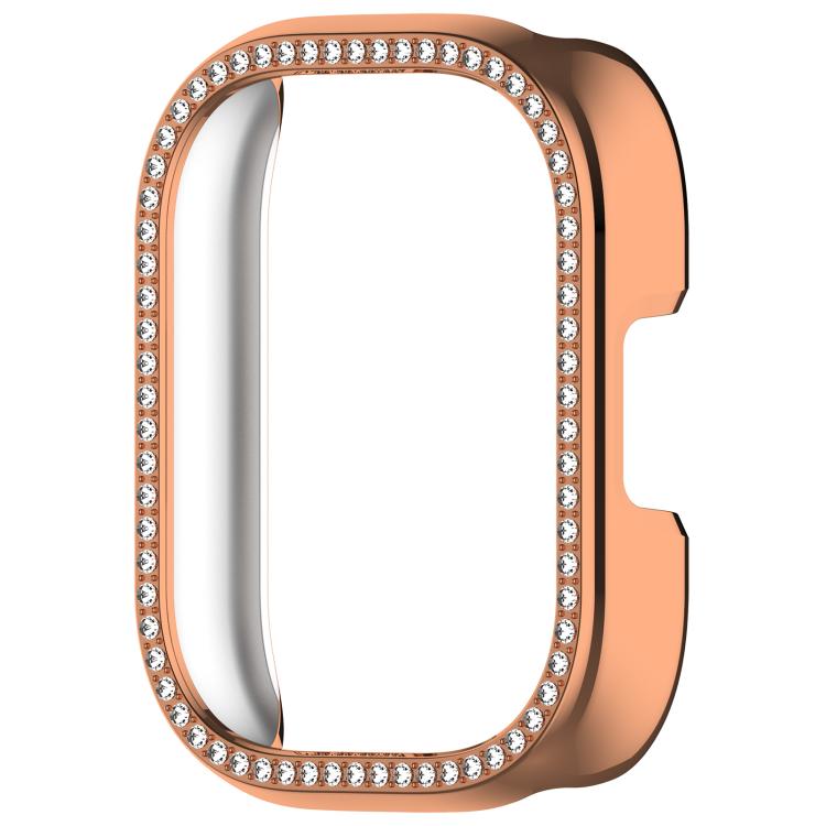For Redmi Watch 5 Active Single Row Diamond Half Coverage Hollow PC Watch Protective Case