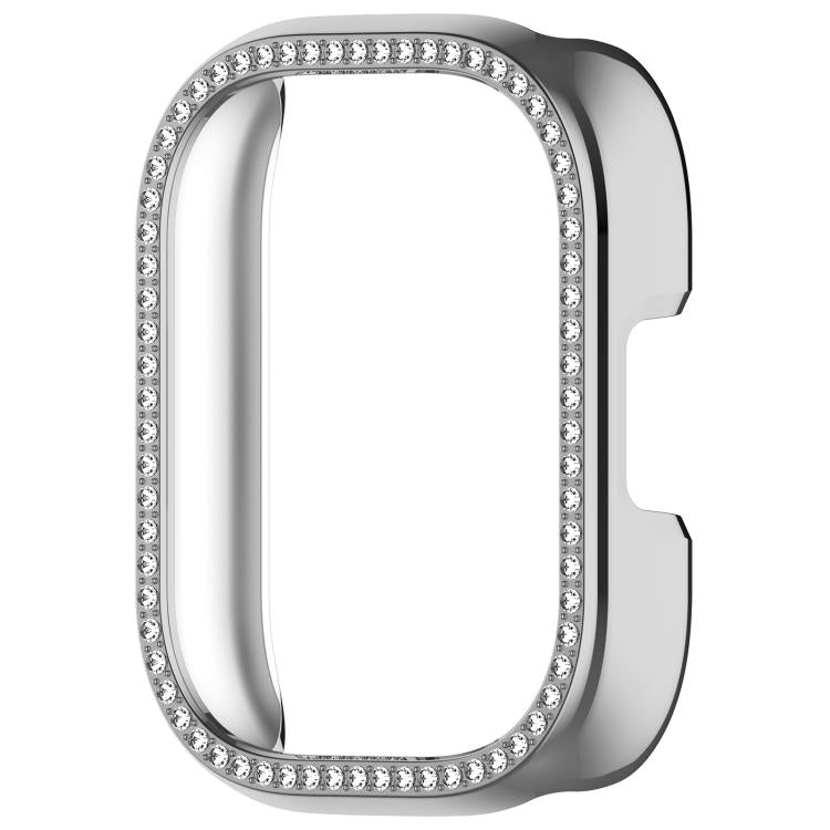 For Redmi Watch 5 Active Single Row Diamond Half Coverage Hollow PC Watch Protective Case