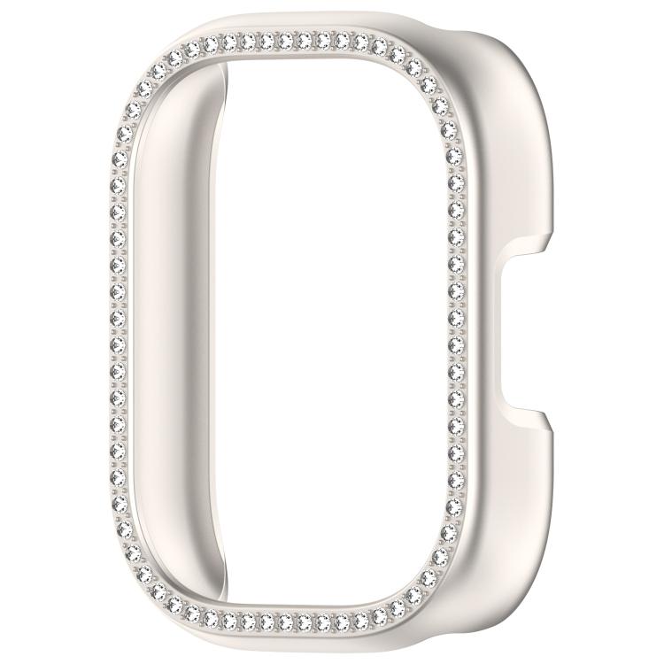 For Redmi Watch 5 Active Single Row Diamond Half Coverage Hollow PC Watch Protective Case