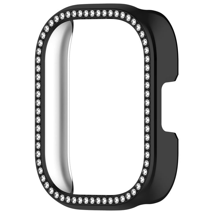 For Redmi Watch 5 Lite Single Row Diamond Half Coverage Hollow PC Watch Protective Case
