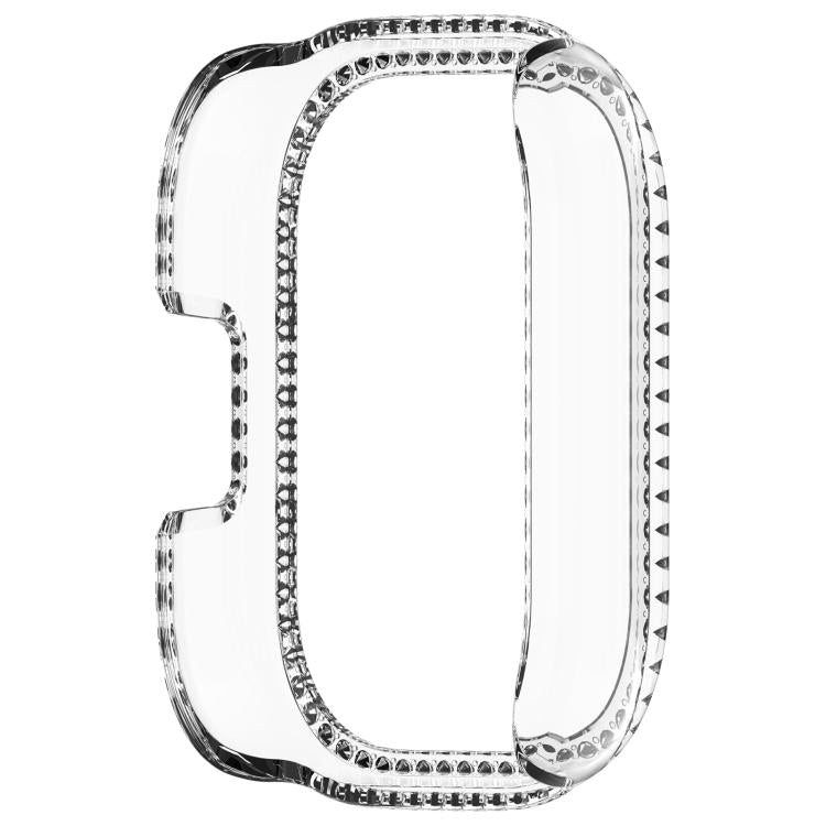 For Redmi Watch 5 Lite Single Row Diamond Half Coverage Hollow PC Watch Protective Case