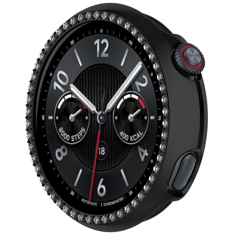 For vivo Watch 5 Single Row Diamond Half Coverage Hollow PC Watch Protective Case