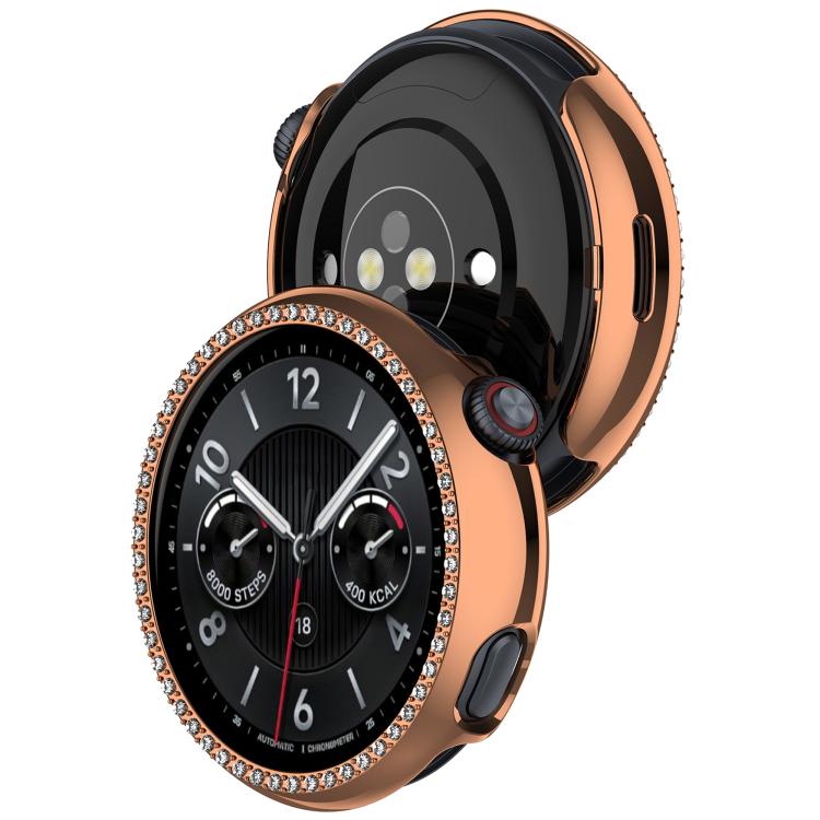 For vivo Watch 5 Single Row Diamond Half Coverage Hollow PC Watch Protective Case
