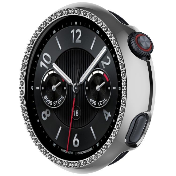 For vivo Watch 5 Single Row Diamond Half Coverage Hollow PC Watch Protective Case