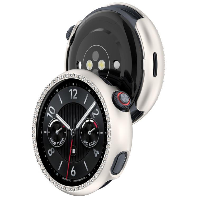 For vivo Watch 5 Single Row Diamond Half Coverage Hollow PC Watch Protective Case